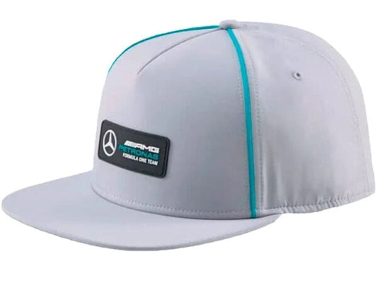 Mercedes Benz AMG Petronas F1 Puma Flat Brim Hat - Silver/Green