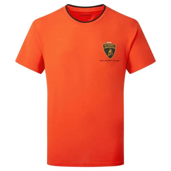 Automobili Lamborghini Squadra Corse Men's Travel T-Shirt - Orange/White/Green