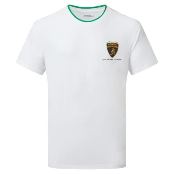 Automobili Lamborghini Squadra Corse Men's Travel T-Shirt - Orange/White/Green