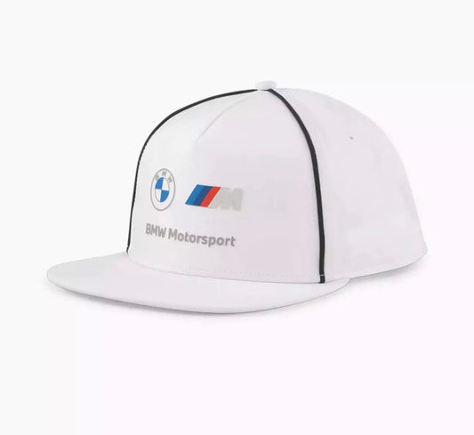 BMW "M" Motorsport Flat Brim Hat- Black/White